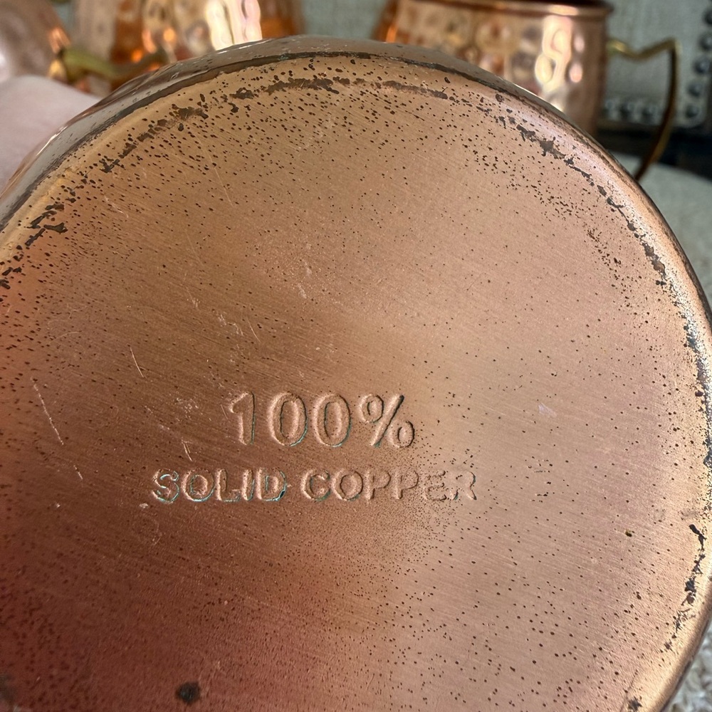 Hammered 100% Copper Moscow Mule Mugs Set of 4 - Picture 2 of 2